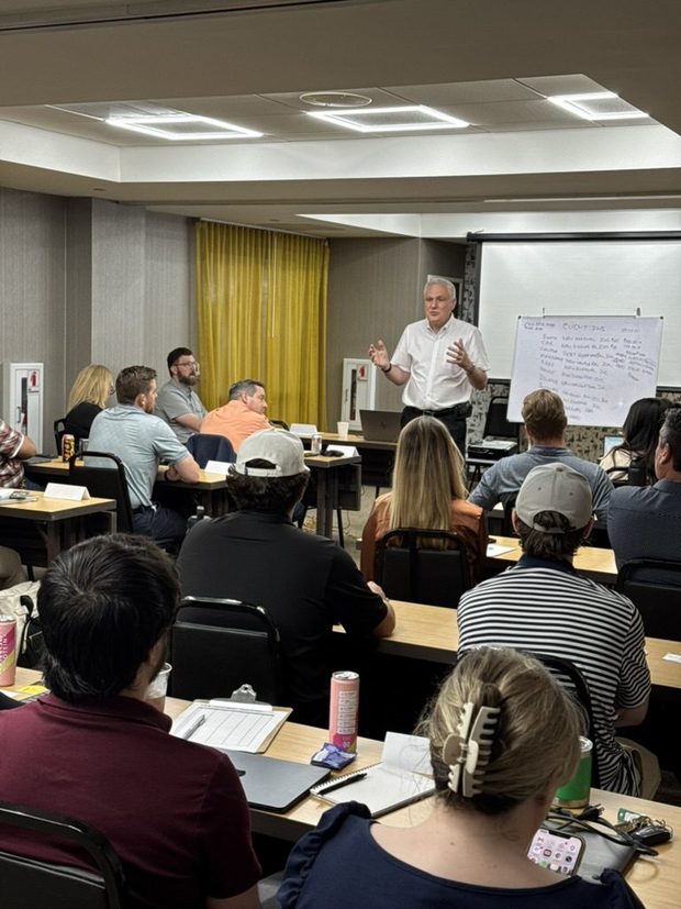 Keith Wagner leading the training session